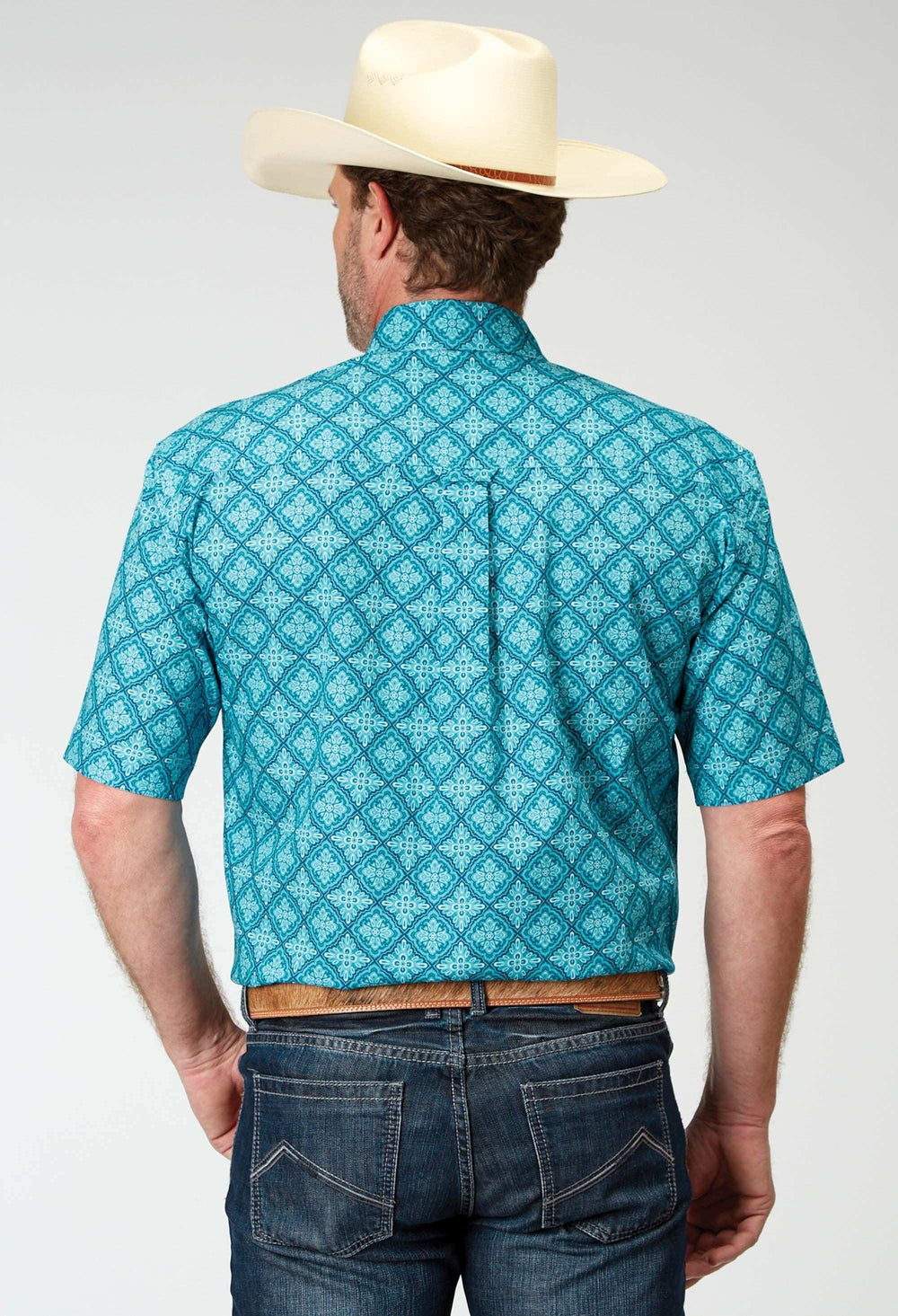 Roper Mens Short Sleeve Button Lake Medallion Western Shirt - Roper - Flyclothing LLC