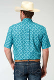 Roper Mens Short Sleeve Button Lake Medallion Western Shirt - Roper - Flyclothing LLC