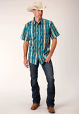 Roper Mens Short Sleeve Snap Aztec Stripe Western Shirt - Roper - Flyclothing LLC