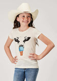 Roper Girls Short Sleeve Poly Rayon Cream Western T Shirt With Screen Print Decoration - Roper - Flyclothing LLC