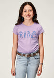 Roper Girls Short Sleeve Lilac Cotton Slub Jersey Western T Shirt With Screen Print Decoration - Roper - Flyclothing LLC