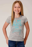Roper Girls Short Sleeve Knit Heather Grey Poly Rayon Short Sleeve Jersey T Tshirt - Roper - Flyclothing LLC