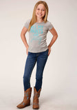 Roper Girls Short Sleeve Knit Heather Grey Poly Rayon Short Sleeve Jersey T Tshirt - Roper - Flyclothing LLC