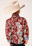 Roper Boys Long Sleeve Snap Hawaiian Horseshoes Print Western Shirt - Roper - Flyclothing LLC