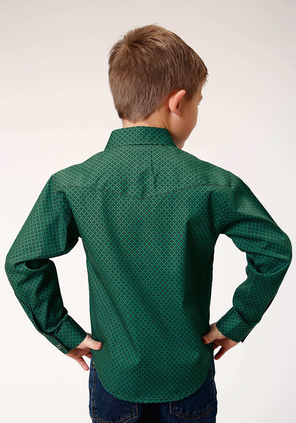 Roper Boys Long Sleeve Snap Four Leaf Foulard Western Shirt - Roper - Flyclothing LLC