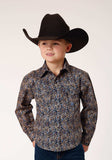 Roper Boys Long Sleeve Snap Vintage Paisley Western Shirt - Roper - Flyclothing LLC