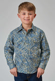 Roper Boys Long Sleeve Snap Delft Paisley Western Shirt - Roper - Flyclothing LLC