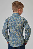 Roper Boys Long Sleeve Snap Delft Paisley Western Shirt - Roper - Flyclothing LLC