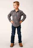 Roper Boys Long Sleeve Snap Old Time Paisley Western Shirt - Roper - Flyclothing LLC