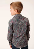 Roper Boys Long Sleeve Snap Old Time Paisley Western Shirt - Roper - Flyclothing LLC