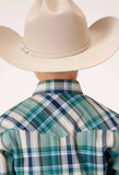 Roper Boys Long Sleeve Snap Ocean Plaid Western Shirt - Roper - Flyclothing LLC