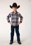 Roper Boys Long Sleeve Snap Ranch Plaid Western Shirt - Roper - Flyclothing LLC