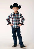 Roper Boys Long Sleeve Snap West Plaid Western Shirt - Roper - Flyclothing LLC