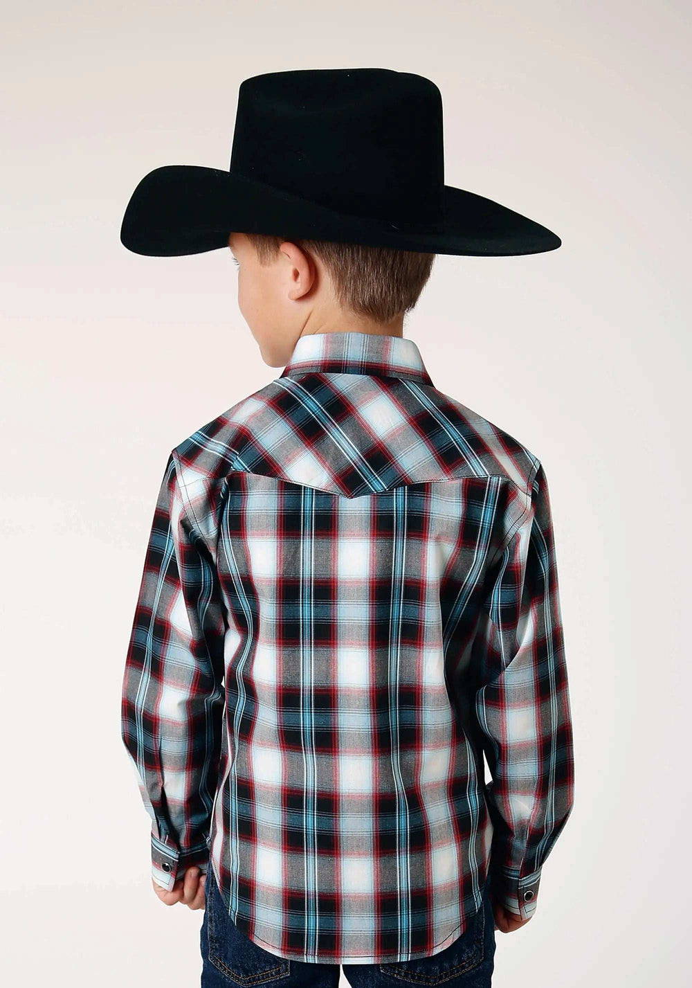 Roper Boys Long Sleeve Snap West Plaid Western Shirt - Roper - Flyclothing LLC
