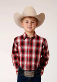Roper Boys Long Sleeve Snap Basic Red Plaid Western Shirt - Roper - Flyclothing LLC