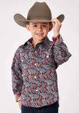 Roper Boys Long Sleeve Button Red River Paisley Western Shirt - Roper - Flyclothing LLC