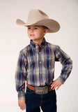 Roper Boys Long Sleeve Button Ranch Plaid Western Shirt - Roper - Flyclothing LLC