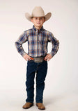 Roper Boys Long Sleeve Button Ranch Plaid Western Shirt - Roper - Flyclothing LLC