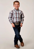 Roper Boys Long Sleeve Button Gray Cloud Plaid Western Shirt - Roper - Flyclothing LLC