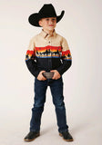 Roper Boys Long Sleeve Snap Days End Scenic Border Western Shirt - Roper - Flyclothing LLC