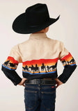 Roper Boys Long Sleeve Snap Days End Scenic Border Western Shirt - Roper - Flyclothing LLC