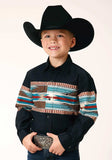 Roper Boys Long Sleeve Snap Blanket Aztec Border Print Western Shirt - Roper - Flyclothing LLC