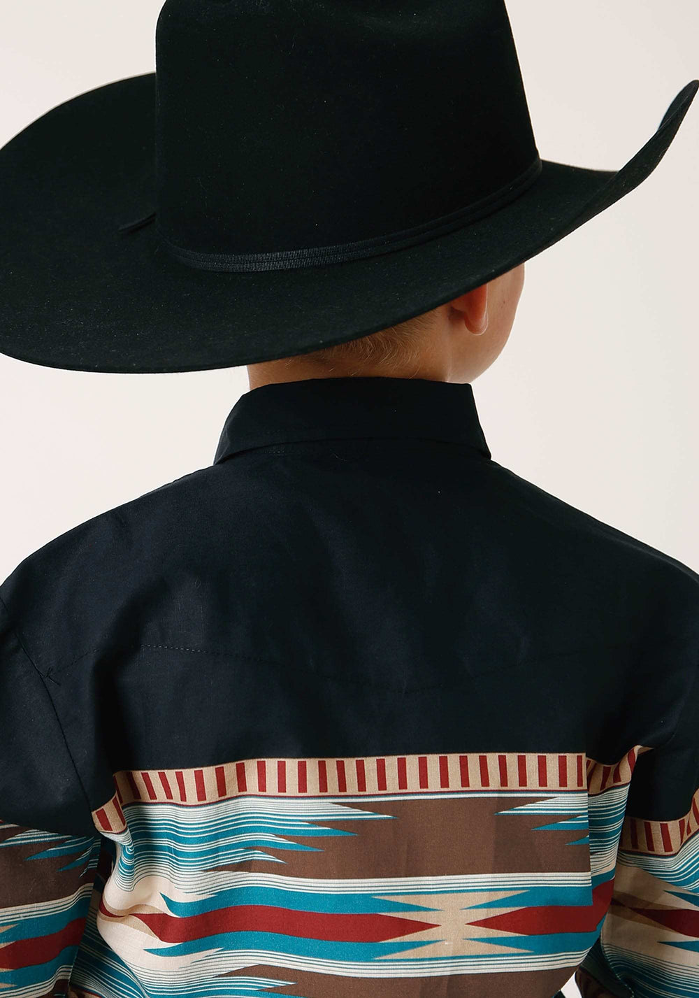 Roper Boys Long Sleeve Snap Blanket Aztec Border Print Western Shirt - Roper - Flyclothing LLC