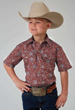Roper Boys Short Sleeve Snap Vintage Paisley Print Western Shirt - Roper - Flyclothing LLC