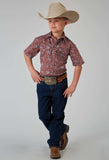 Roper Boys Short Sleeve Snap Vintage Paisley Print Western Shirt - Roper - Flyclothing LLC