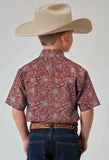 Roper Boys Short Sleeve Snap Vintage Paisley Print Western Shirt - Roper - Flyclothing LLC