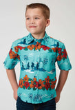 Roper Boys Short Sleeve Snap Hawaiian Print Western Shirt - Roper - Flyclothing LLC