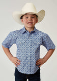 Roper Boys Short Sleeve Snap Blue Skies Tie Print Western Shirt - Roper - Flyclothing LLC