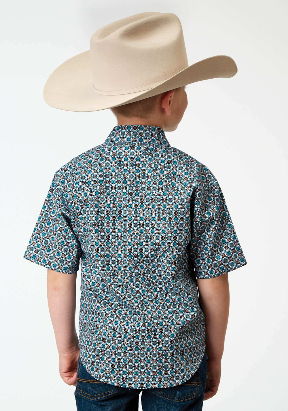 Roper Boys Short Sleeve Snap Frontier Foulard Western Shirt - Roper - Flyclothing LLC