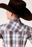 Roper Boys Short Sleeve Snap Gray Cloud Plaid Western Shirt - Roper - Flyclothing LLC