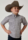 Roper Boys Short Sleeve Button Silver Medallion Western Shirt - Roper - Flyclothing LLC