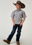 Roper Boys Short Sleeve Button Silver Medallion Western Shirt - Roper - Flyclothing LLC