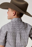 Roper Boys Short Sleeve Button Silver Medallion Western Shirt - Roper - Flyclothing LLC