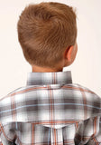 Roper Boys Short Sleeve Button Smokey Plaid Western Shirt - Roper - Flyclothing LLC