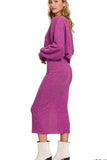 Zenana Ribbed Asymmetric Hem and Sleeve Top & Skirt Set - Trendsi - Flyclothing LLC