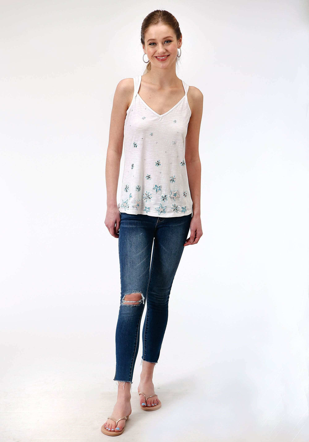 Roper Womens Sleeveless Knit Slub Jersey Tank Top - Roper - Flyclothing LLC