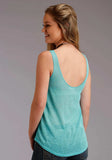 Roper Womens Turquoise Cactus Print Sleeveless Knit Top - Roper - Flyclothing LLC
