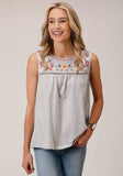 Roper Womens Sleeveless Knit Heather Jersey Slvls Top Top - Roper - Flyclothing LLC