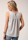 Roper Womens Sleeveless Knit Heather Jersey Slvls Top Top - Roper - Flyclothing LLC