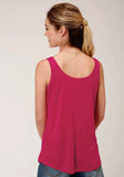Roper Womens Pink With Cactus Screen Print Sleeveless Knit Top - Roper - Flyclothing LLC
