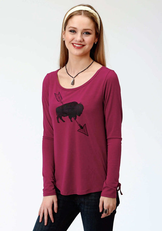 Roper Womens Red Long Sleeve Knit Top - Roper - Flyclothing LLC