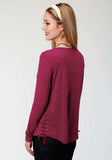 Roper Womens Red Long Sleeve Knit Top - Roper - Flyclothing LLC