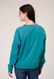 Roper Womens Long Sleeve Cotton Fleece Crew Neck Top With Matching Poly Fringe Center Front - Roper - Flyclothing LLC