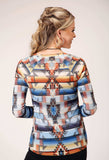 Roper Womens Long Sleeve Sweater Knit Top With Allover Sublimation Print - Roper - Flyclothing LLC