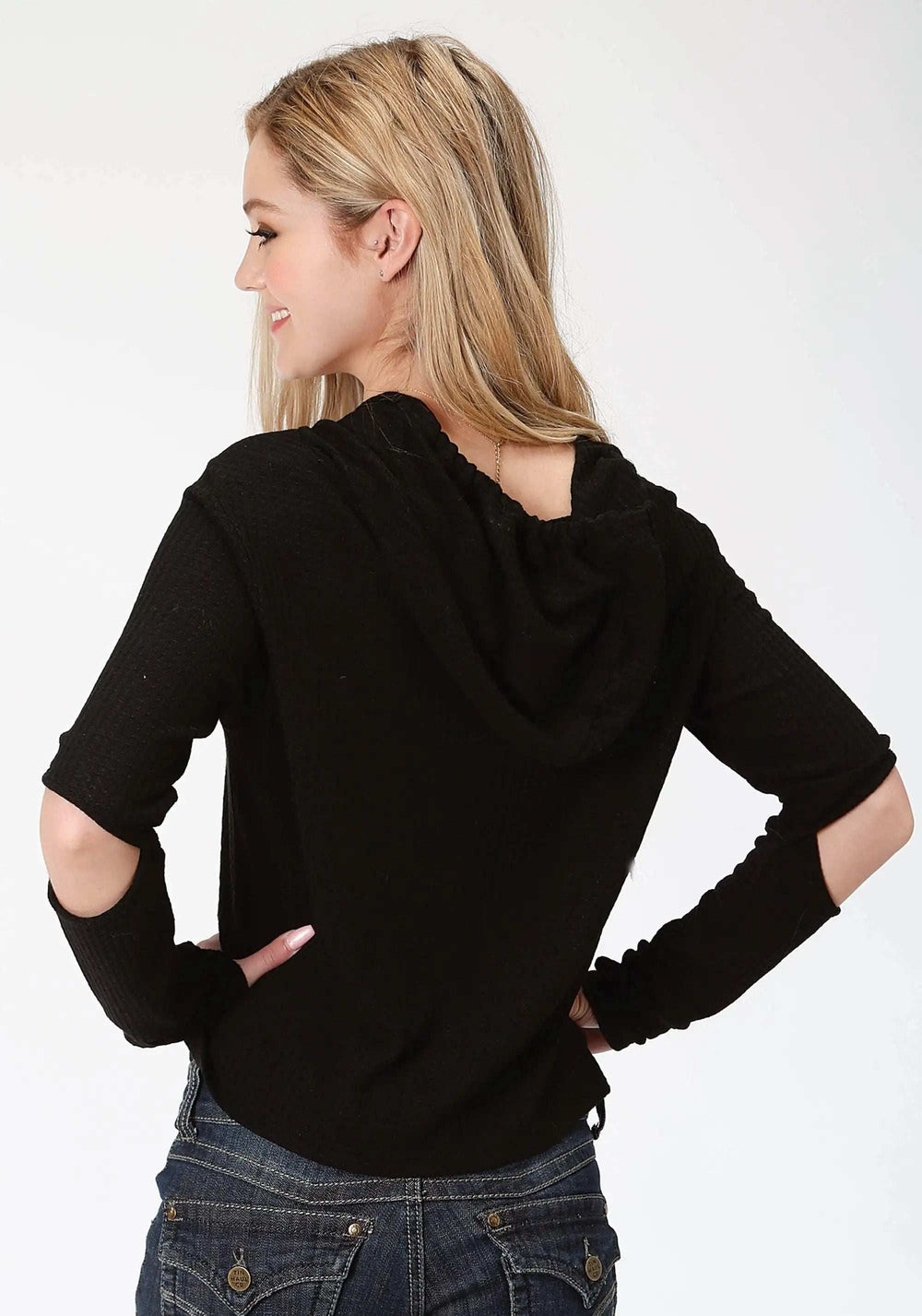 Roper Womens Black Solid Long Sleeve Knit Top - Roper - Flyclothing LLC