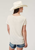 Roper Womens Short Sleeve Cream Poly Rayon Tee With Screen Print Decoration - Roper - Flyclothing LLC